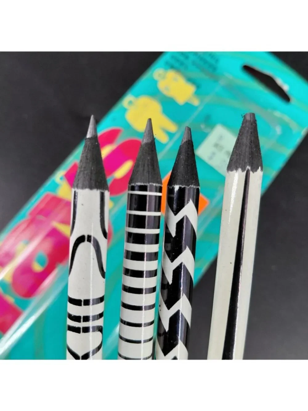 Vintage Empire Berol X-Rays #2 Black Lead Pencil Set 4 Geometric Art Drawing USA